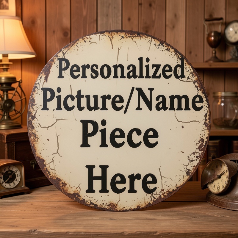 Customized Retro Round Metal W - Vintage Collectible Plates recension och pris