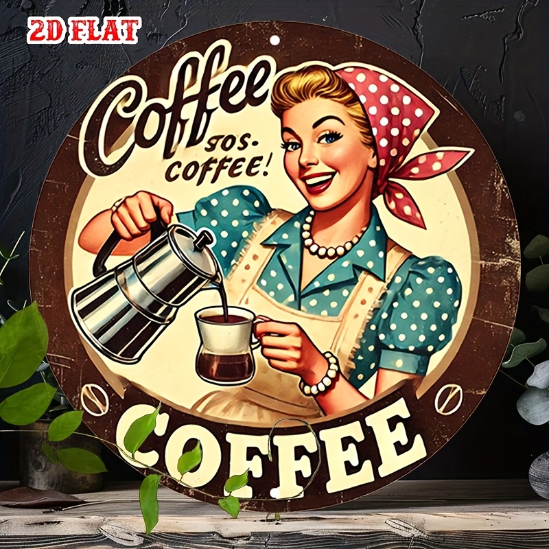 [2D Flat] 1pc Retro Round Alum - Vintage Collectible Plates recension och pris