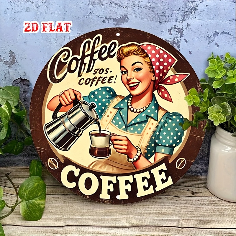 [2D Flat] 1pc Retro Round Alum - Vintage Collectible Plates recension och pris
