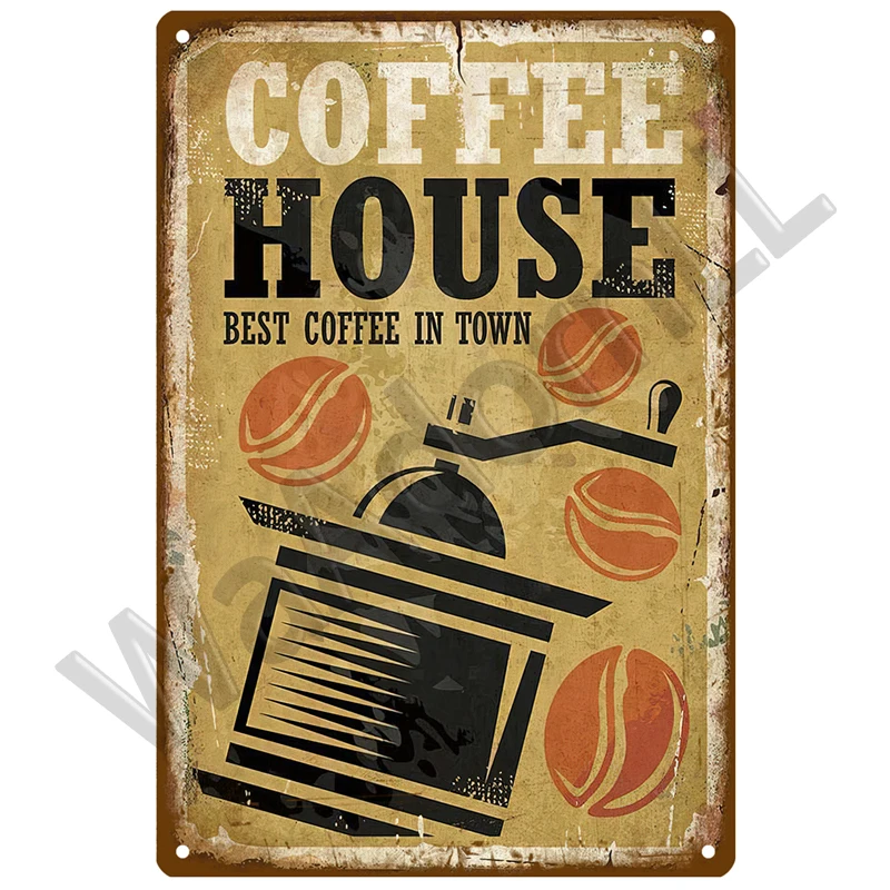 Metal Sign Retro Decor Coffee  - Vintage Collectible Plates recension och pris