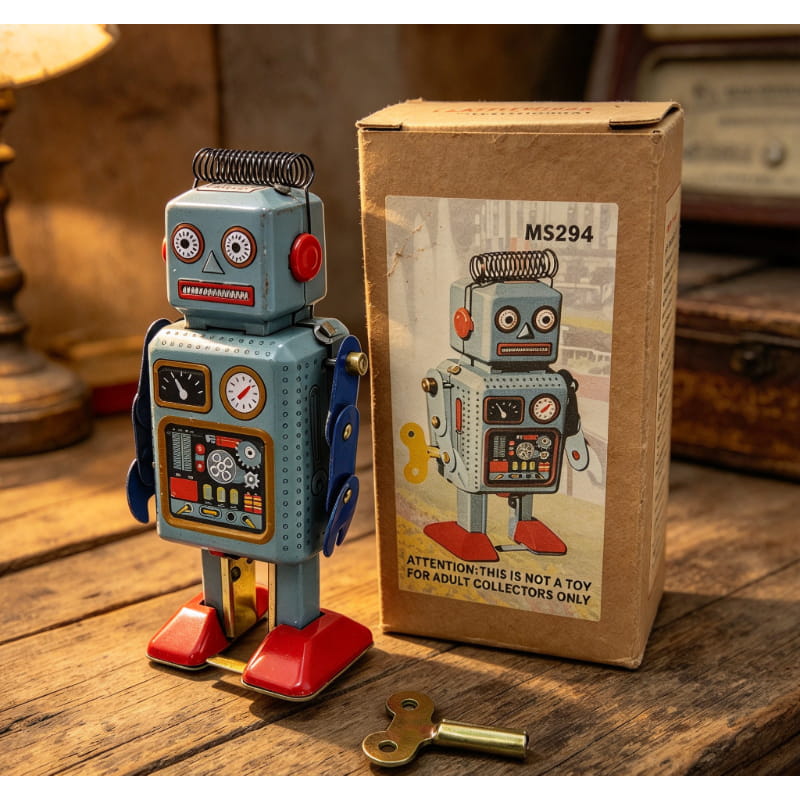 Vintage MS294 Tin Wind-Up Robo - Vintage Collectibles Store recension och pris